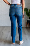 JUDY BLUE Campbell High Rise Center Seam Detail Straight Jeans