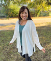 Ribbed Open Front Cardi- Ivory