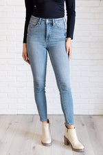 JUDY BLUE Justine High Rise Control Top Contrast Wash Skinny Jeans