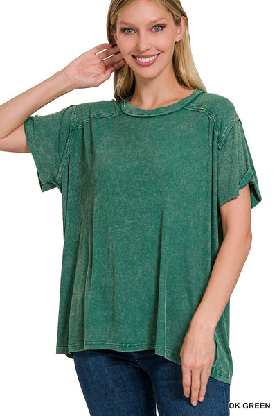 Green with Envy Mineral Washed Top