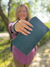 Convertible Wristlet & Wallet- Blue