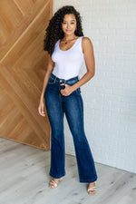 JUDY BLUE Mavis High Rise Side Seam Detail Flare Jeans