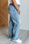 JUDY BLUE Ramona High Rise Rigid Magic Destroyed Straight Jeans