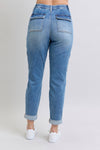 JUDY BLUE Clayton High Rise Cuffed Cargo Denim Jogger