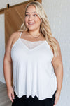 A Gleam in Her Eyes Lace Detail Cami in Ivory