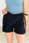 JUDY BLUE Bentli High Rise Side Tie Denim Skort in Black