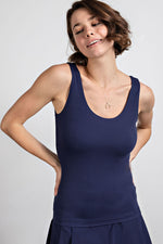 Butter Soft Reversible Tank-Navy