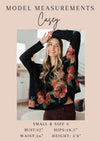 Lizzy Top in Black and Chocolate Floral