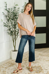 Catch Me Loungin’ Cable Ribbed Knit Top in Ash Mocha