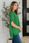 Catch Me Loungin’ Cable Ribbed Knit Top in Dark Green