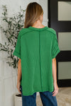 Catch Me Loungin’ Cable Ribbed Knit Top in Dark Green