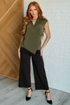 Classic Surplice Front Top in Olive