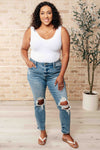 JUDY BLUE Frankie High Waist Distressed Boyfriend Jeans