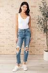 JUDY BLUE Frankie High Waist Distressed Boyfriend Jeans