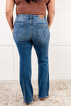 JUDY BLUE Hannah Mid Rise Thermal Bootcut Jeans