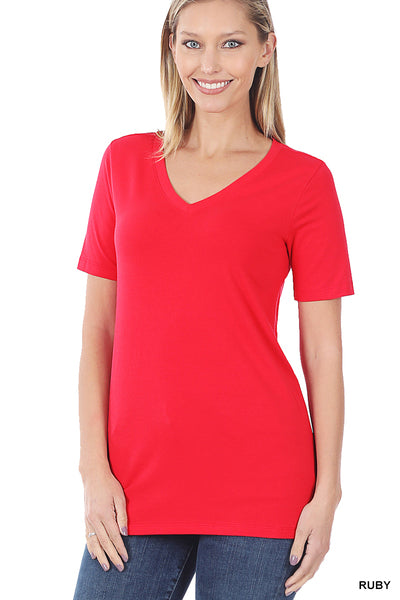 Perfect Little V-Neck Tee Ruby