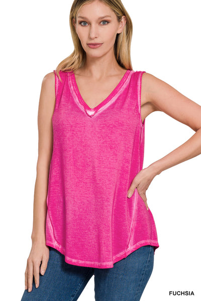 Mineral Wash Tank Fuchsia