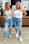 JUDY BLUE Frankie High Waist Distressed Boyfriend Jeans