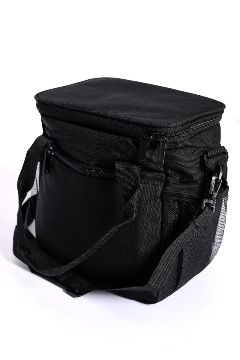 Insulated Checked Tote in Black