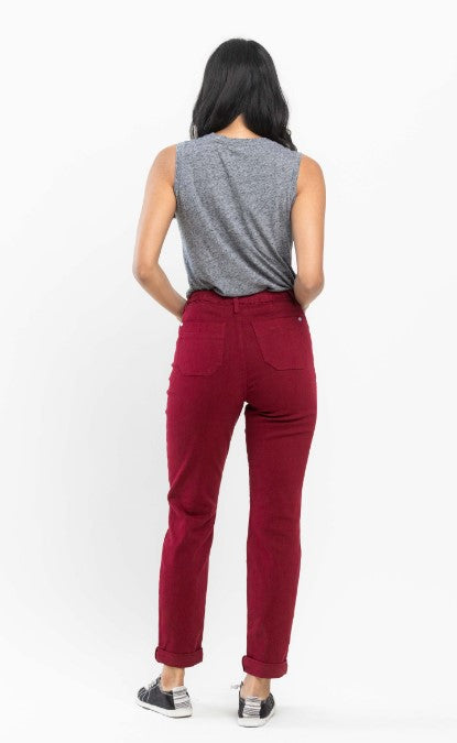 JUDY BLUE Pull On Jogger- Scarlett Red