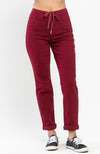 JUDY BLUE Pull On Jogger- Scarlett Red