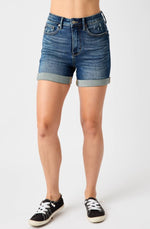 JUDY BLUE Tummy Control Vintage Cuffed Shorts