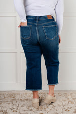 JUDY BLUE Janice High Rise Button Fly Wide Leg Crop Jeans