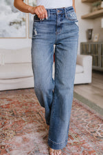 JUDY BLUE Katrina High Waist Distressed Denim Trousers