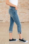 JUDY BLUE Laura Mid Rise Cuffed Skinny Capri Jeans