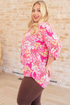 Lizzy Top in Hot Pink and Bubblegum Pink Ditsy Floral