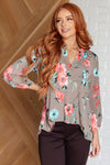 Lizzy Top in Mocha and Coral Floral