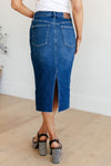 JUDY BLUE Marcy High Rise Denim Midi Skirt