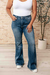 JUDY BLUE Miley High Waist Control Top Frayed Hem Flare Jeans