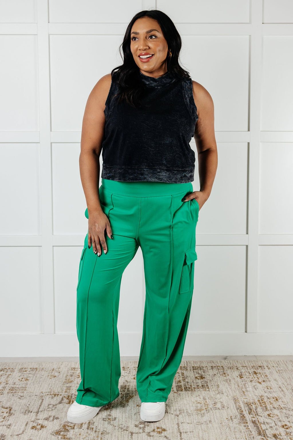 Race to Relax Cargo Pants in Emerald Green