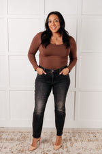 JUDY BLUE Rita Mid Rise Control Top Slim Jeans