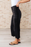 JUDY BLUE Ryan High Rise Button Fly Wide Leg Crop Jeans