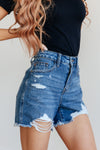 JUDY BLUE Samantha High Rise Rigid Magic Distressed Cutoff Shorts