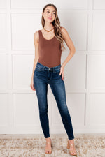 JUDY BLUE Skylar Mid Rise Thermal Vintage Skinny Jean