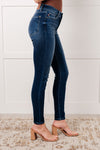 JUDY BLUE Skylar Mid Rise Thermal Vintage Skinny Jean