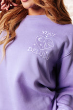 Stay Delulu Scuba Sweatshirt Periwinkle