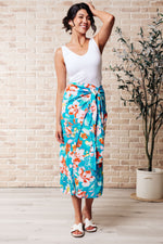 Take Me Outside Wrap Around Skirt in Blue