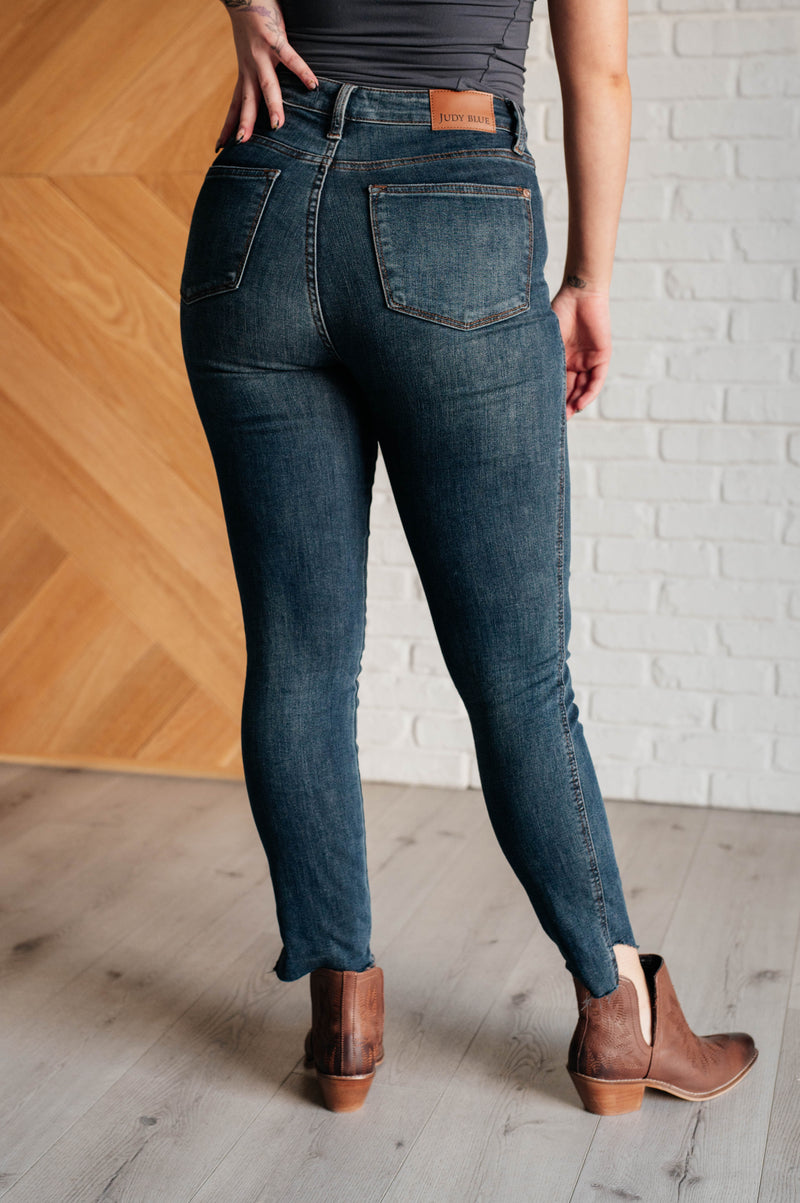 JUDY BLUE Tessa High Rise Control Top Step Hem Skinny Jeans