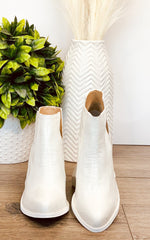 Tarim Bootie in White Croc