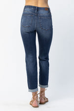 JUDY BLUE Mid-Rise Non Distressed Slim Fit in Dark Blue