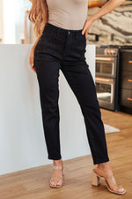 JUDY BLUE Reese Rhinestone Slim Fit Jeans in Black