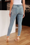 JUDY BLUE Sherry Mid Rise Release Waistband Detail Skinny