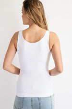 Butter Soft Reversible Tank- White