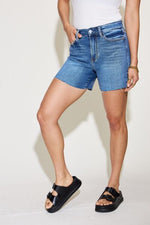 JUDY BLUE Full Size High Waist Slim Denim Shorts