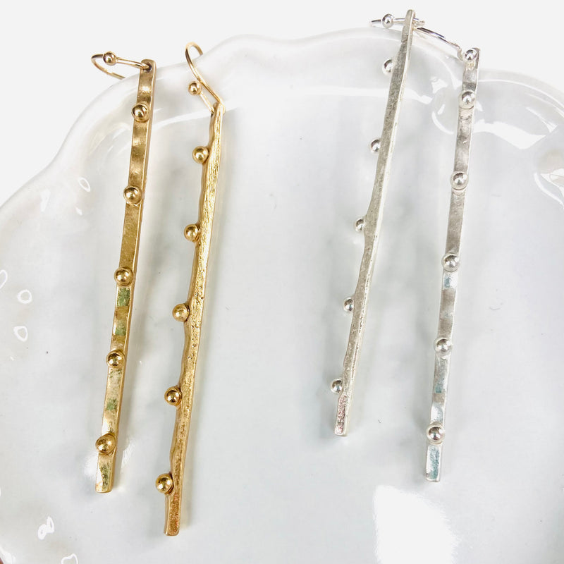 Metallic Dotted Bar Earrings