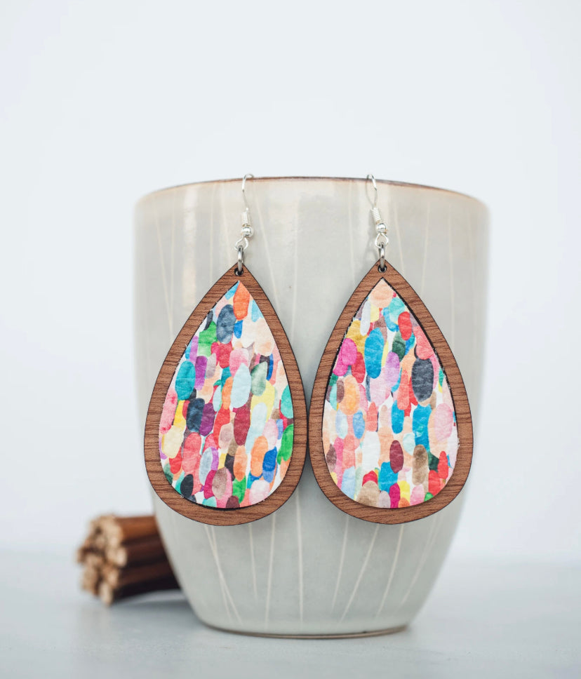 Inset Teardrop Earrings